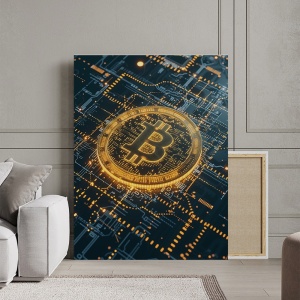Tablou Canvas Inspirațional - Digital Bitcoin - Img 3