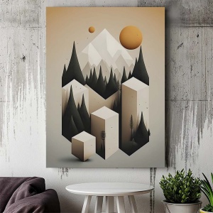 Tablou Canvas Modern Abstract - 3D Cubic landscape - Img 2