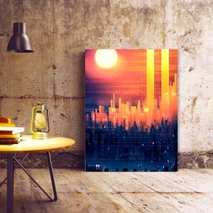 Tablou Canvas Modern Abstract - Abstract city at dawn