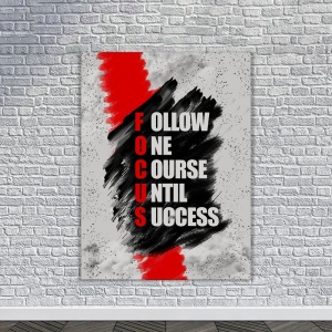 Tablou Canvas Motivational - Focus (watercolor scrabble) - Img 3