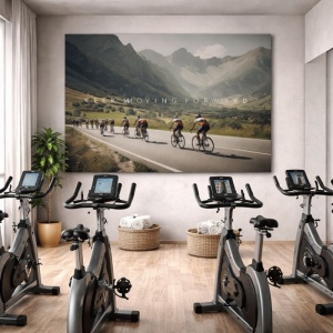 Tablou Canvas Motivational - Keep moving forward (cycling race)