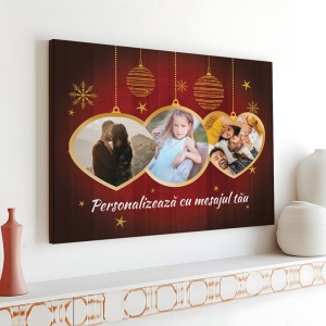 Tablou Canvas Personalizat - 3 globuri cu fotografii de Craciun - Img 9