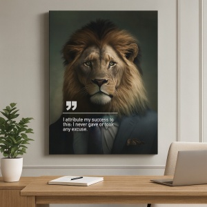 Tablou Canvas Personalizat - Business Animals - Lion