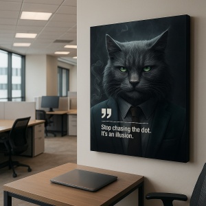 Tablou Canvas Personalizat - Business Animals - Senior cat