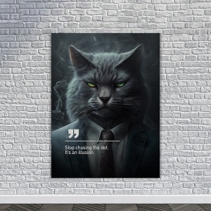 Tablou Canvas Personalizat - Business Animals - Senior cat - Img 4