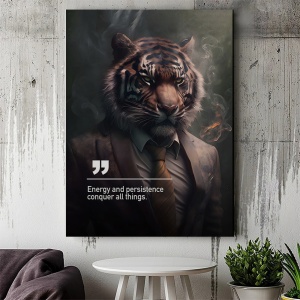 Tablou Canvas Personalizat - Business Animals - Tiger (profile) - Img 4