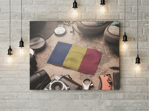 Tablou Canvas Romania Steag Miniatura - Img 2