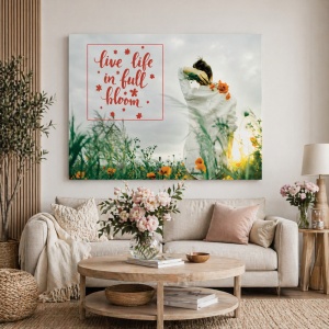 Tablou Motivational - Live Life In Full Bloom