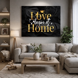 Tablou Motivational - Love begins at home