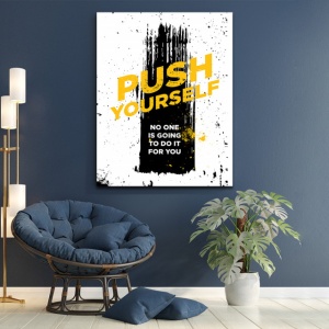 Tablou Motivational - Push yourself (paint splash) - Img 3