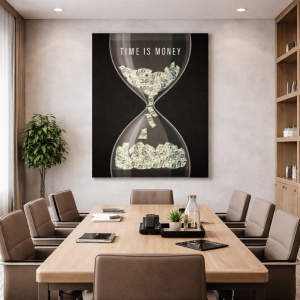 Tablou Motivational - Time is money (hourglass)
