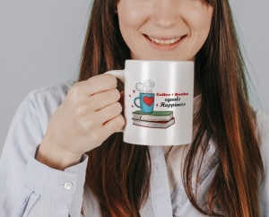 Cana Cu Mesaj - Coffee + Books = Happiness - Img 3