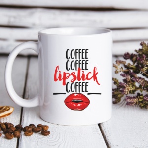 Cana cu Mesaj Coffee Coffee Lipstick Coffee - Img 4