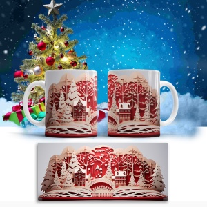 Cana De Craciun - Cardboard winter landscape