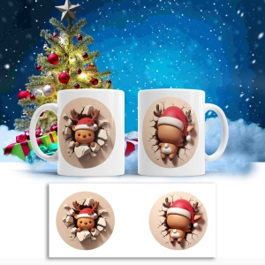 Cana De Craciun - Chubby Reindeer Breaking the Mug - Img 2