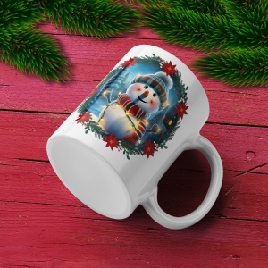 Cana De Craciun - Cute Smiling Snowman (mesaj personalizat)