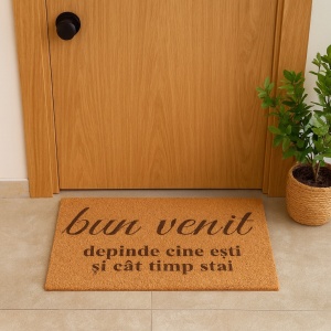 Covor de intrare personalizat - 60x40cm - bun venit depinde cine esti