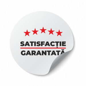 Etichete personalizate SATISFACTIE GARANTATA, 100 buc, PVC, rezistente la apa - Img 2