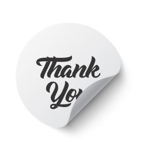 Etichete personalizate THANK YOU, 100 buc, PVC, rezistente la apa - Img 2