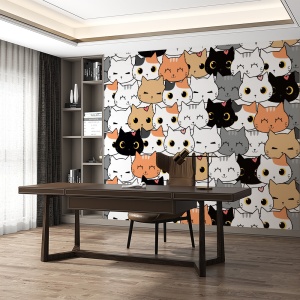 Fototapet - Cute cats heads (FTD1000291) - Img 2