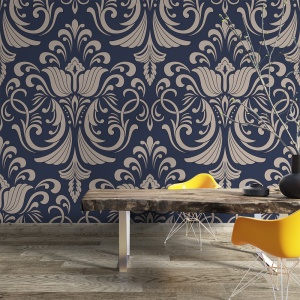 Fototapet - Elegant floral patterns on blue background (FTD1000280) - Img 2