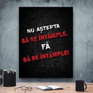 Pachet tablouri canvas motivationale - set 3 tablouri Cheia, Time si Nu astepta - Img 6