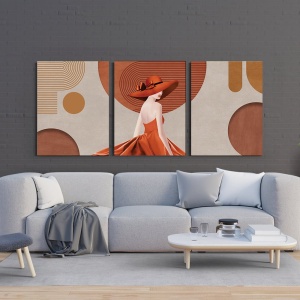 Set 3 Tablouri Canvas - Lady in red - Img 2