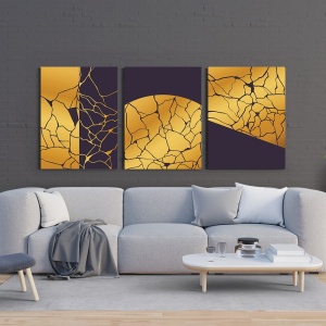 Set 3 Tablouri - Modern Kintsugi