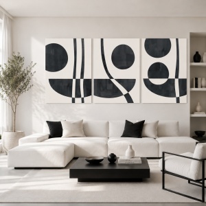 Set 3 Tablouri Monochrome modern art