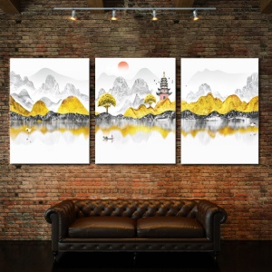 Set Tablouri Canvas - Golden Japanese Landscape - Img 3