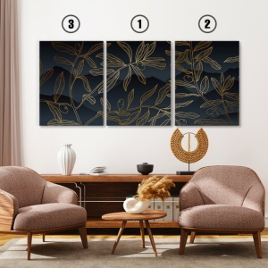 Set Tablouri Canvas - Golden Olive Branches - Img 3