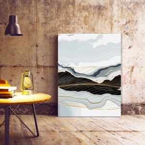 Set Tablouri Canvas - Marble And Golden Waves - Img 5