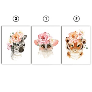 Set Tablouri Copii - Cute Flower Animals - Img 2