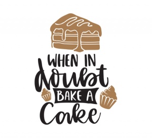 Sticker Bucatarie - When in doubt, bake a cake - Img 2