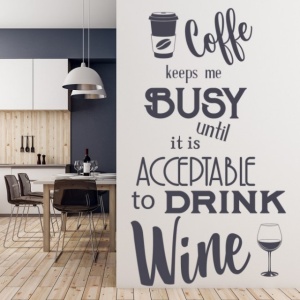 Sticker De Perete Coffee And Wine