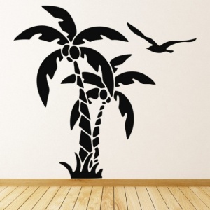 Sticker de Perete Palm Tree Tropical Birds - Img 2