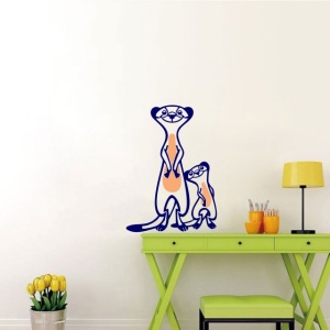 Sticker De Perete Suricate (In Doua Culori)