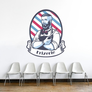Sticker Frizerie (Bărbat cu barba si foarfece) - Img 2