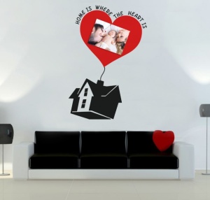 Sticker Si Canvas - Home Is Where The Heart Is