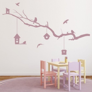 Sticker Tree Branch Bird House