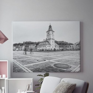 Tablou Canvas Brasov In Alb Si Negru