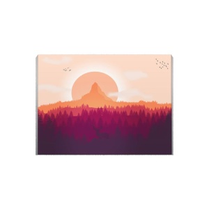 Tablou Canvas Cerb Si Apus Violet - Img 2
