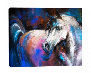 Tablou Canvas Efect Pictura - Cal Pictat