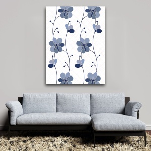 Tablou canvas - Flori albastre stilizate (Floral 113) - Img 5