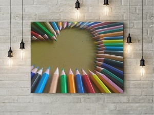 Tablou Canvas Inima Din Creioane Colorate - Img 3