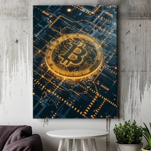 Tablou Canvas Inspirațional - Digital Bitcoin - Img 4