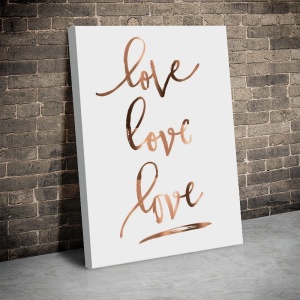 Tablou Canvas Inspirațional - Love (copper handwrite) - Img 4