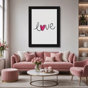 Tablou Canvas Inspirațional - Love (handwrite in a frame) 2