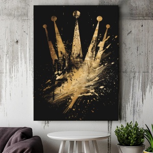 Tablou Canvas Inspirațional - Splashing Golden Crown - Img 4