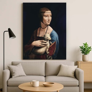 Tablou Canvas "Lady with an Ermine"- Doamna cu hermină